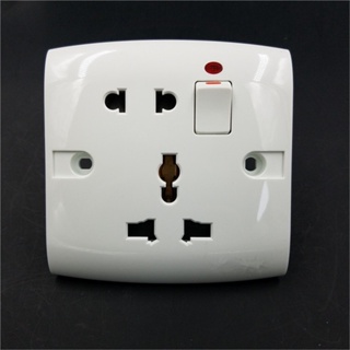 Spot second delivery# JN hotel PC high-definition Bangladesh socket export Middle East style 5-hole universal socket with lamp 8cc