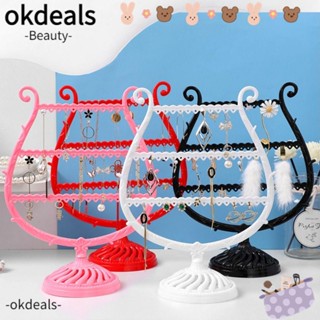 Okdeals ชั้นวางเครื่องประดับ ต่างหู สร้อยข้อมือ รูปแก้วไวน์ กวาง ต้นไม้