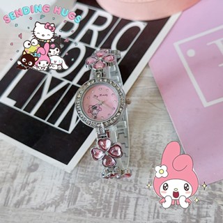 ใหม่ Sanrio Kuromi Cinnamoroll Pacha Dog เพชรน่ารัก คุณภาพสูง เครื่องประดับแฟชั่น นาฬิกาข้อมือ