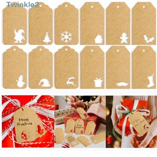 Twinkle ป้ายฉลากแขวน รูปซานตาคลอส สโนว์แมน 48 96 144 ชิ้น DIY