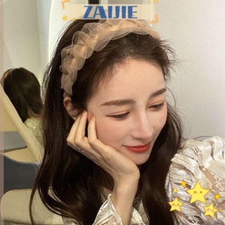 Zaijie24 ที่คาดผมลูกไม้ แฟชั่น เครื่องประดับผม ที่คาดผม วงกว้าง Scrunchie