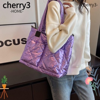 Cherry3 กระเป๋าสะพายไหล่ ผ้าฝ้าย ทรงโท้ท ขนาดใหญ่ จุของได้เยอะ แฮนด์เมด สําหรับผู้หญิง