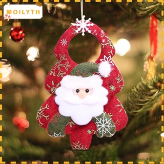 Moilyth จี้ตุ๊กตาซานตาคลอส สโนว์แมน น้ําหนักเบา สําหรับตกแต่งต้นคริสต์มาส DIY 3 ชิ้น