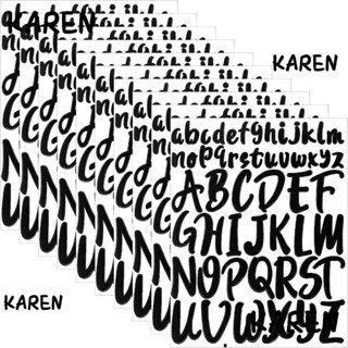 Karen สติกเกอร์ไวนิล ลายตัวอักษร 1 นิ้ว 2 นิ้ว 520 ชิ้น 10 แผ่น