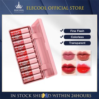 ลิปกลอส Teayason Shiny Lip Honey Glass Lip Fine Flash Pearlescent Band Shiny Jelly Color Lip Glaze MOLISA