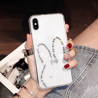 เคสโทรศัพท์มือถือ ลายหูกระต่าย ประดับเพชร สําหรับ Vivo X90 X80 X70 V29 V27 V27e V25 V23 V23e V21 V20 Pro SE V19 Y27 Y36 Y16 Y22 Y22s Y35 Y76 Y15s Y21 Y21s Y33s Y72 Y51 Y50 Y30 Y12s Y20 Y20i Y20s Y19 Y17 เคส