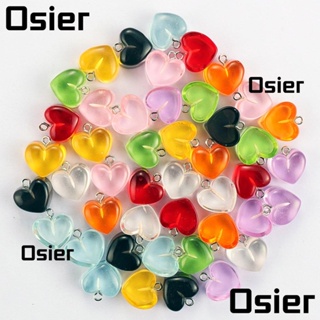 Osier1 จี้รูปหัวใจ สีแคนดี้ หลากสี สําหรับทําเครื่องประดับ งานฝีมือ DIY