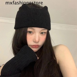 Mxfashione ที่คาดผม ผ้าถัก แบบพกพา น่ารัก รั้งหน้า ล้างหน้า ที่คาดผม ฟิตเนส ที่คาดผม อบอุ่น ที่คาดผมหญิง