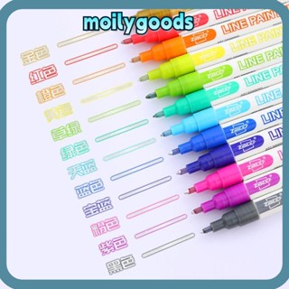 Moilyhd ปากกาไฮไลท์ แบบเส้นคู่ 8 สี 12 สี สําหรับสํานักงาน โรงเรียน DIY