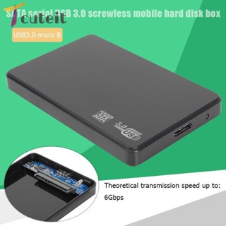 Tcuteit เคสไดรฟ์โซลิดสเตท ภายนอก 2.5 นิ้ว USB 3.0 Micro-B เป็น SATA 6Gbps