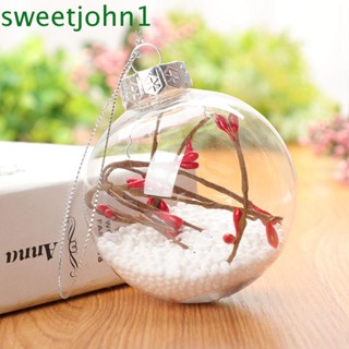 Sweetjohn จี้ลูกบอลใส แบบกลวง น่ารัก สําหรับแขวนตกแต่งคริสต์มาส DIY