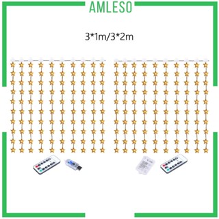 [Amleso] สายไฟหิ่งห้อย LED รูปดาว กระพริบ สําหรับตกแต่งคริสต์มาส