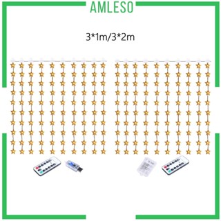 [Amleso] สายไฟหิ่งห้อย LED รูปดาว กระพริบ สําหรับตกแต่งคริสต์มาส