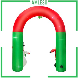 [Amleso] ซุ้มซานตาคลอสเป่าลม พร้อมไฟ LED ปลั๊ก EU สําหรับคริสต์มาส