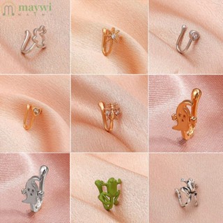 Maywi แหวนเจาะจมูกปลอม แฟชั่น รูปมงกุฎดาว หัวใจ แอฟริกัน ไม่ต้องเจาะจมูก