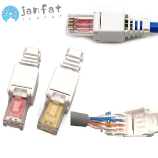 Janfat RJ45 CAT6 ปลั๊กเชื่อมต่ออีเธอร์เน็ต CAT6 RJ45 ไม่ต้องใช้เครื่องมือ ไม่ต้องย้ําสายไฟ CAT6