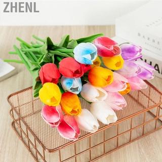 Zhenl Artificial Flowers Mini PU Tulips Bouquet Faux Plants for Wedding Room Home Hotel Party Event Decor