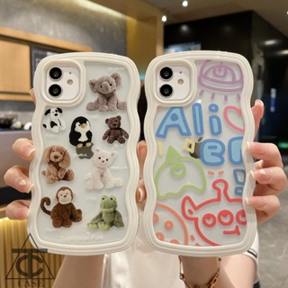 การ์ตูนกราฟฟิตีพิมพ์ขอบหยัก 2-in-1 เคสสำหรับ iPhone 11 12 13 14 Pro Max 8 7 Plus XR X XS Max 15 ป้องกันกันกระแทกปลอกใส