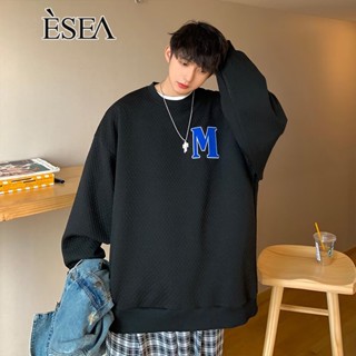 Esea เสื้อกันหนาว คอกลม เรียบง่าย แฟชั่นฤดูใบไม้ร่วง และฤดูหนาว สําหรับผู้ชาย