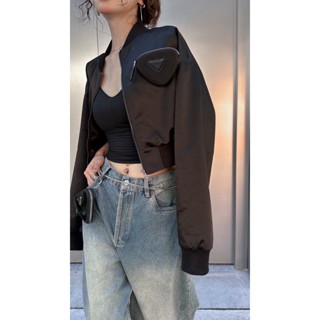 SDSZ PRA * A 23 autumn and winter New Classic regenerative nylon jacket baseball suit short coat American retro chest bag