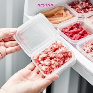 Aroma กล่องเก็บอาหาร ทรงสี่เหลี่ยม ขนาดเล็ก รักษาความสดใหม่ ป้องกันแบคทีเรีย สําหรับตู้เย็น