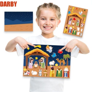 Darby สติกเกอร์ปริศนา รูปฉากปริศนา 24 แผ่น DIY ของเล่นสําหรับเด็ก