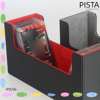 Pista กล่องเก็บการ์ด หนัง PU ความจุขนาดใหญ่ แบบพกพา สีเทา สีแดง สีฟ้า