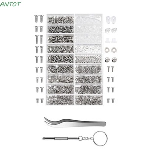 Antot สกรูหัวกระทะ สเตนเลส ขนาดเล็ก M1 M1.8 M2 M2.5 พร้อมกล่องเก็บ|นาฬิกา สกรู