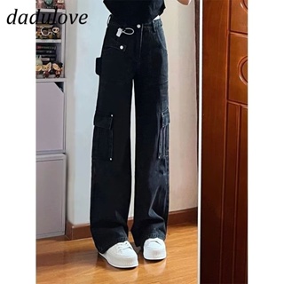 DaDulove💕 New American Ins High Street Retro Overalls Jeans Niche High Waist Loose Wide Leg Pants Large Size Trousers