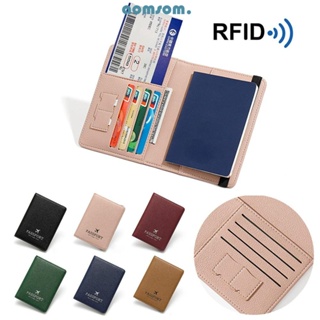 Aomsom RFID กระเป๋าหนังใส่หนังสือเดินทาง แบบพกพา บางพิเศษ อเนกประสงค์