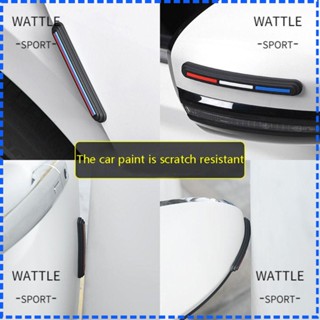 Wattle แถบกันชน Pvc แบบนิ่ม กันรอยขีดข่วน มีกาวในตัว ทนทาน สําหรับกระจกมองหลังรถยนต์ 4 ชิ้น ต่อชุด