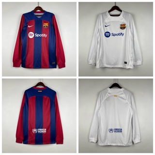 เสื้อกีฬาแขนยาว ลายทีมชาติฟุตบอล Barcelona 2023-24 ชุดเหย้า