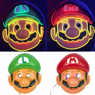 Halloween Mario LED Light Up Mask Cosplay Costume Masks Festival Party Props