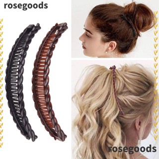 Rosegoods1 กิ๊บติดผมพลาสติก สีพื้น สไตล์วินเทจ สําหรับผู้หญิง