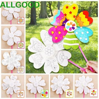 Allgoods ของเล่นกังหันลมเปล่า วาดภาพระบายสี ศิลปะ DIY ของเล่นปริศนา ของขวัญเด็ก การศึกษา แฮนด์เมด