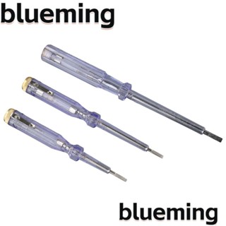 Blueming2 ปากกาทดสอบไฟฟ้า AC 100-250V พลาสติกใส แบบพกพา สีเงิน สําหรับช่างไฟฟ้า 3 ชิ้น