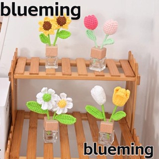 Blueming2 ช่อดอกทานตะวันถักนิตติ้ง แฮนด์เมด DIY สําหรับตกแต่งบ้าน งานแต่งงาน