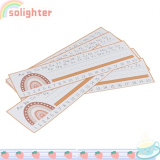 SOLIGHTER ป้ายแท็กชื่อกระดาษ สีรุ้ง สไตล์โบฮีเมียน ขนาด 12 นิ้ว x 4 นิ้ว สําหรับตั้งโต๊ะ สอน