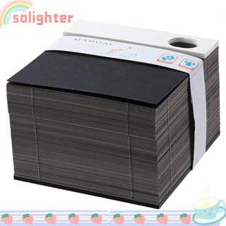 Solighter กระดาษโน๊ต 3D สีขาว สีดํา DIY สําหรับสํานักงาน ของขวัญ