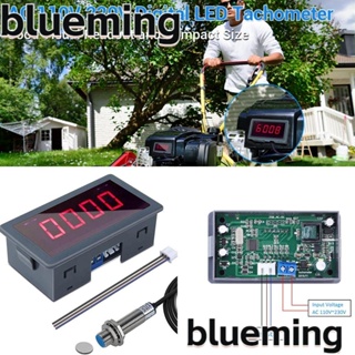 Blueming2 เครื่องวัดความเร็วรอบดิจิทัล RPM 4Bit AC 110V 220V LED ใช้งานง่าย พร้อมสวิตช์เซนเซอร์กลึง