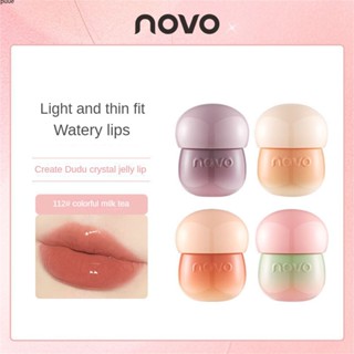 NOVO Mirror Water Gloss Lip Glaze กันน้ำ Sweatproof Nonfading Nonstick Cup ลิปสติกสำหรับนักเรียน hydrating เครื่องสำอางค์ musthave Sweatproof Shine ริมฝีปากแต่งหน้า Essentials puueqg