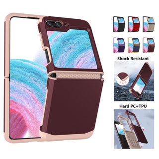 เคสโทรศัพท์มือถือ PC TPU แข็ง ผิวด้าน กันกระแทก สําหรับ Samsung Galaxy Z Flip 5 4 3 Flip5 Flip4 Flip3 5G