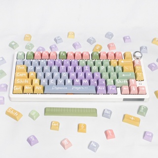 My Mood Dopamine Color Matching Theme 133 Keys Colorful Keycaps ปุ่มกดคีย์บอร์ด 133 คีย์ ลาย My Mood Dopamine PBT สีสันสดใส