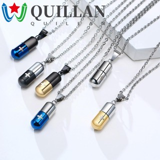 Quillan สร้อยคอ จี้ยา ใส่น้ําหอม สไตล์พังก์ สําหรับผู้ชาย