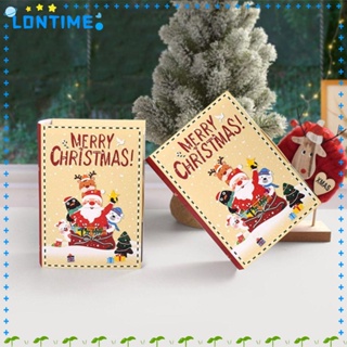 Lontime กล่องขนม ลายการ์ตูน Merry Christmas สําหรับตกแต่งบ้าน ปาร์ตี้คริสต์มาส 5 ชิ้น