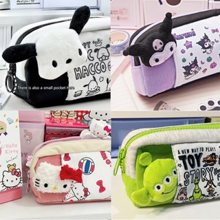 Sanrio Pochacco กล่องดินสอ Kuromi HelloKitty ความจุสูง น่ารัก นักเรียน ดินสอ แต่งหน้า เครื่องเขียน กระเป๋า