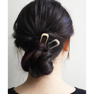 เครื่องประดับผม ที่คาดผม รูปตัว U สีทอง สีเงิน แบบเรียบง่าย สําหรับเด็กผู้หญิง