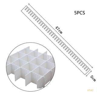 Stay อุปกรณ์แบ่งลิ้นชัก พลาสติก ปรับได้ DIY 5 ชิ้น