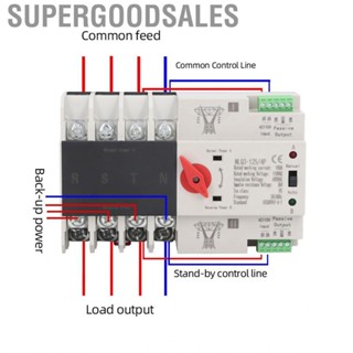 Supergoodsales 4P Dual Power Automatic Transfer Switch Good Insulation 100A for Emergency Supply