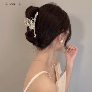 [highbuying] กิ๊บติดผมหางม้า รูปผีเสื้อ ฉลาม เรขาคณิต ประดับพลอยเทียม สไตล์เรโทร เครื่องประดับผม ของขวัญ สําหรับผู้หญิง พร้อมส่ง